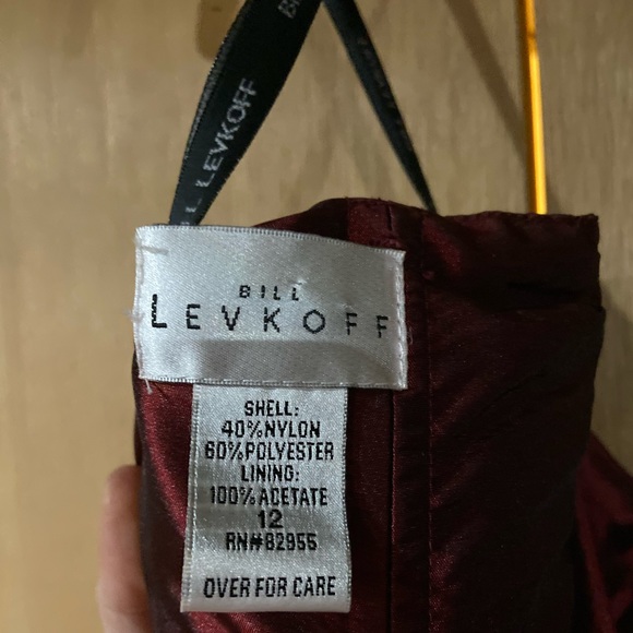 Bill Levkoff Dress Burgundy/Red with Belt - Picture 4 of 8